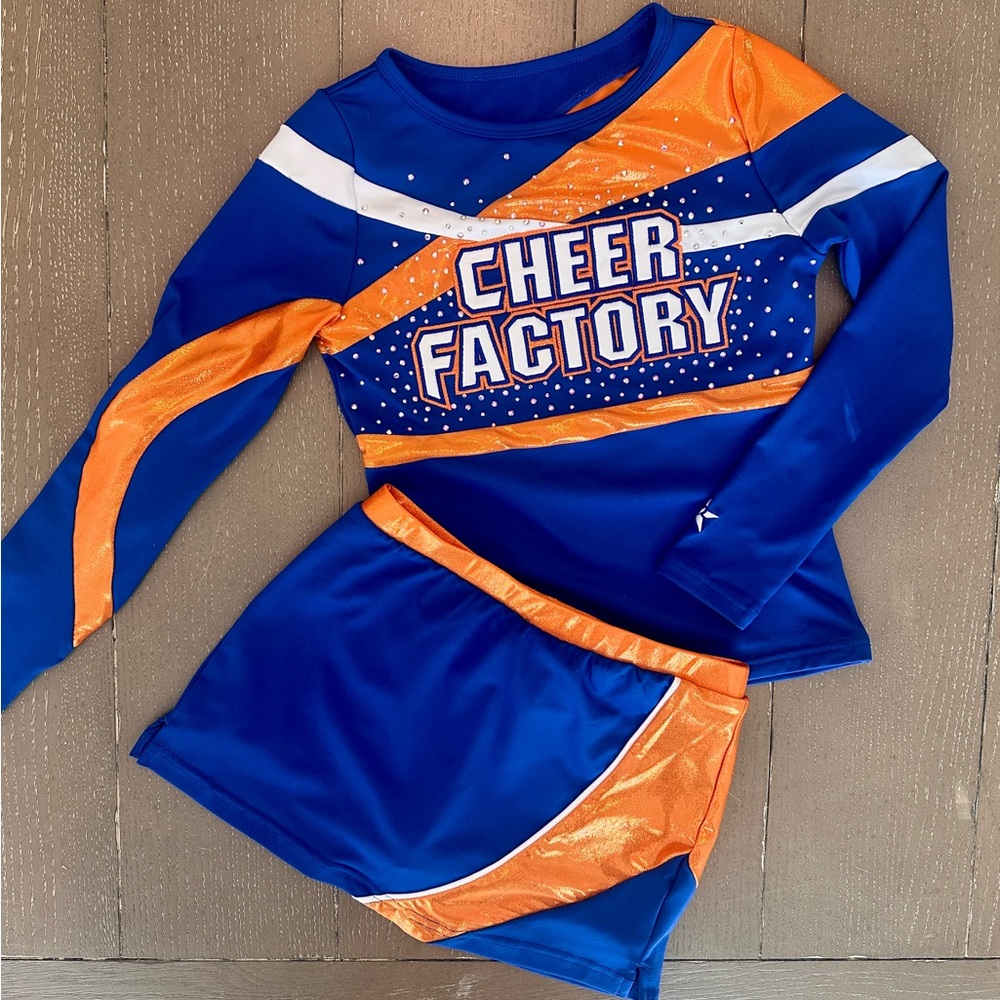 Rebel Athletic Girls’ Cheer Uniform 2-Piece Long-Sleeve Shirt & Skort • Size (L)